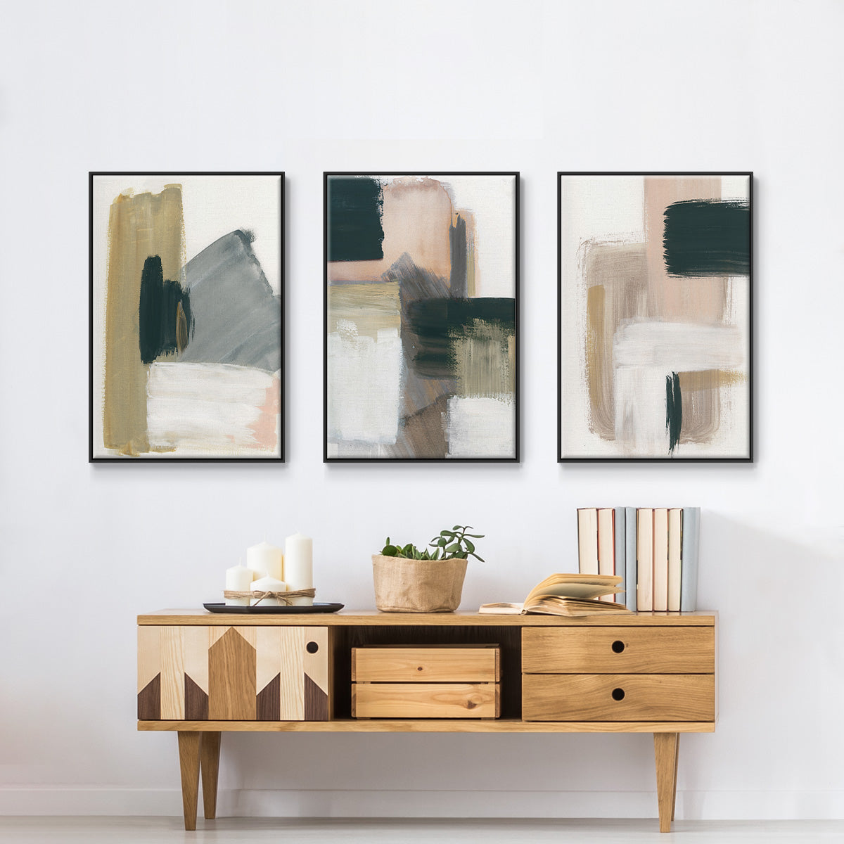 Marble Block Symmetry I - Floater Framed Canvas Set