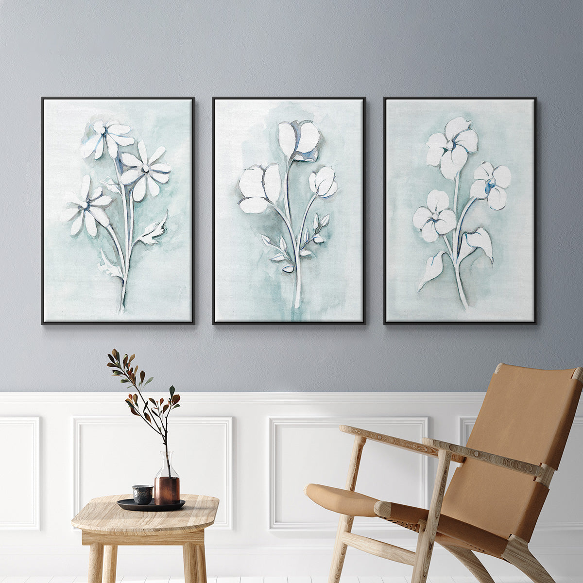 Bohemian Blue I - Floater Framed Canvas Set