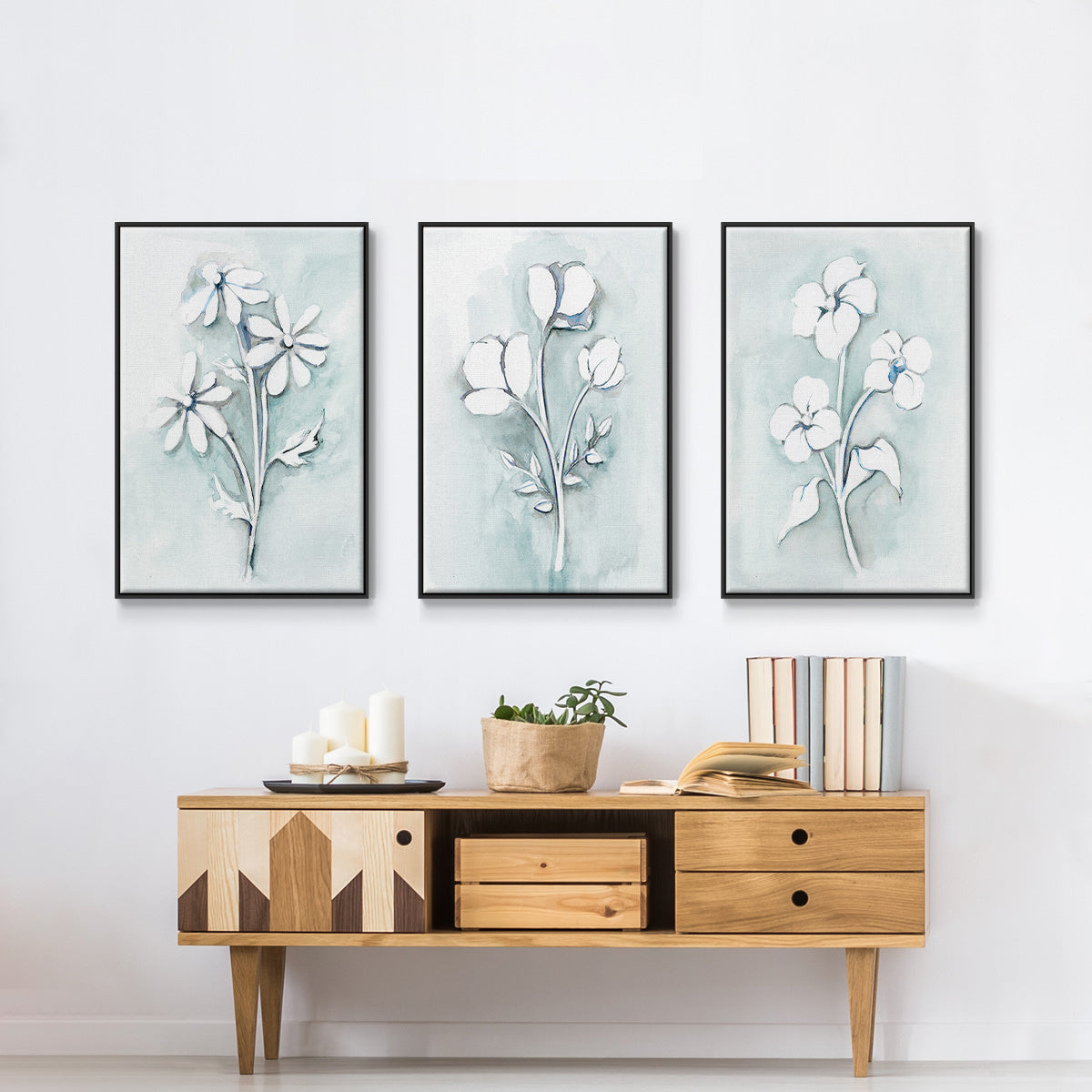 Bohemian Blue I - Floater Framed Canvas Set