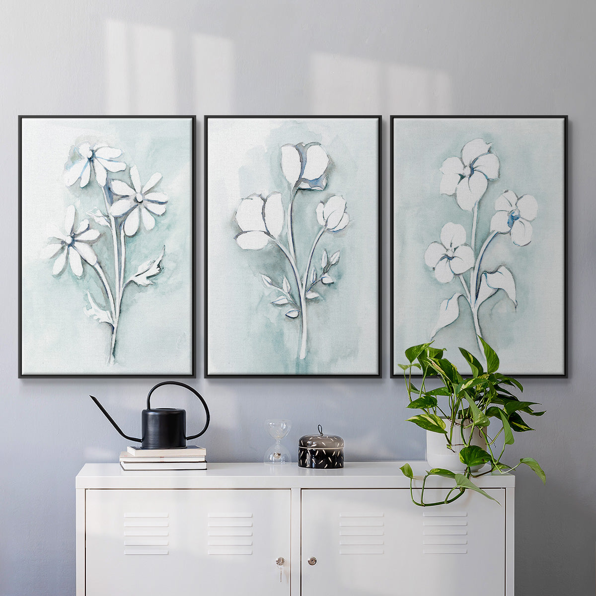 Bohemian Blue I - Floater Framed Canvas Set