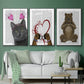 Bear and Hand Heart - Floater Framed Canvas Set