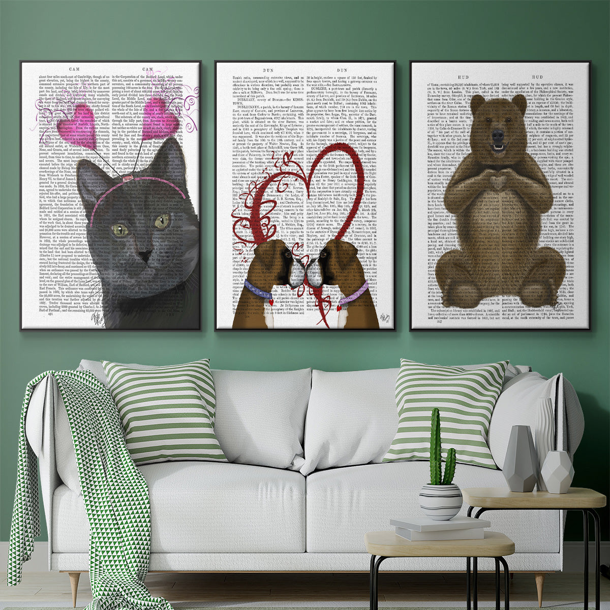 Bear and Hand Heart - Floater Framed Canvas Set
