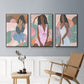 Curly Lady I - Floater Framed Canvas Set