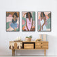 Curly Lady I - Floater Framed Canvas Set