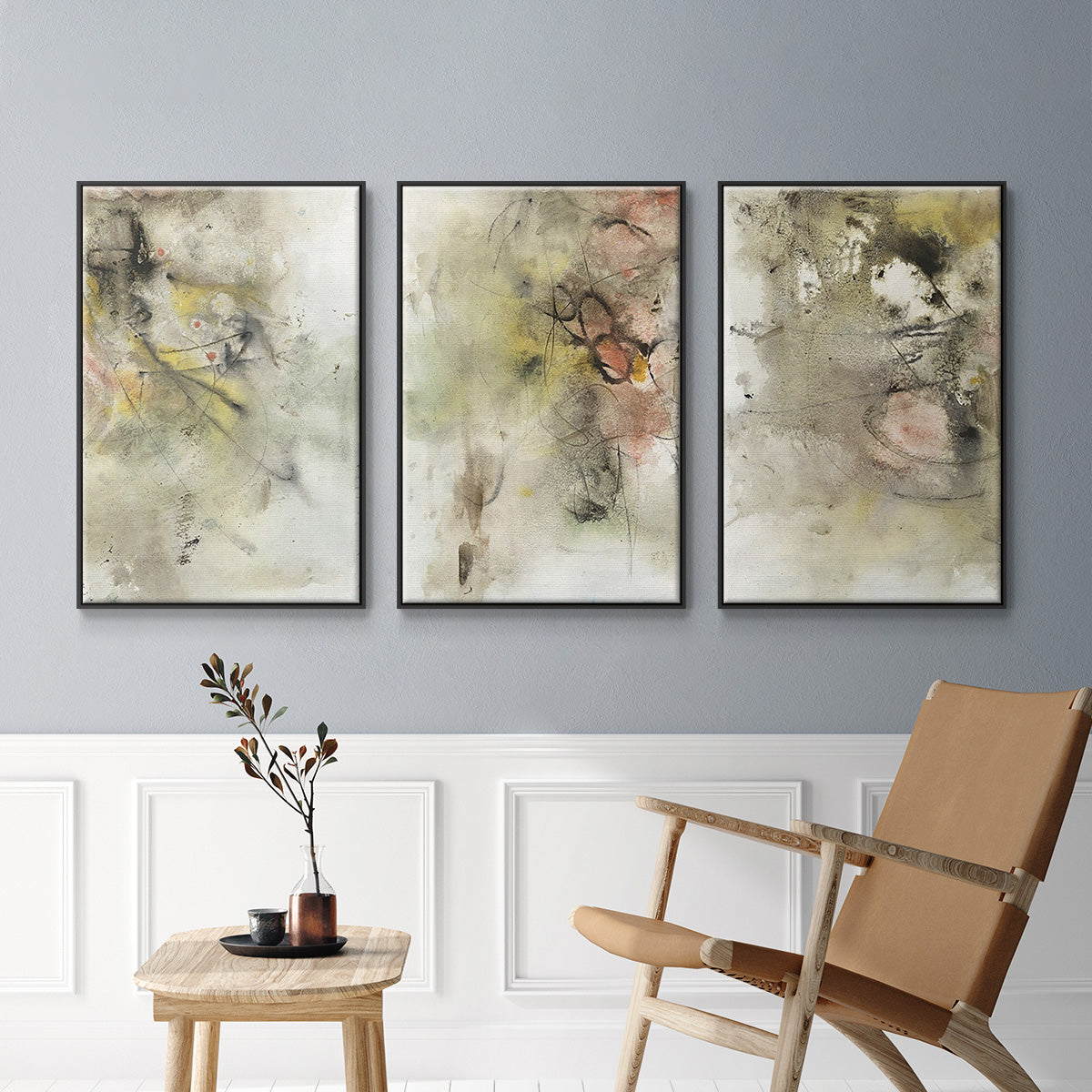 Soft Inspiration I - Floater Framed Canvas Set
