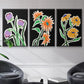Pop Flowers I - Floater Framed Canvas Set