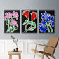 Pop Flowers IV - Floater Framed Canvas Set