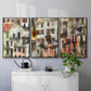 Stacked Houses I - Floater Framed Canvas Set