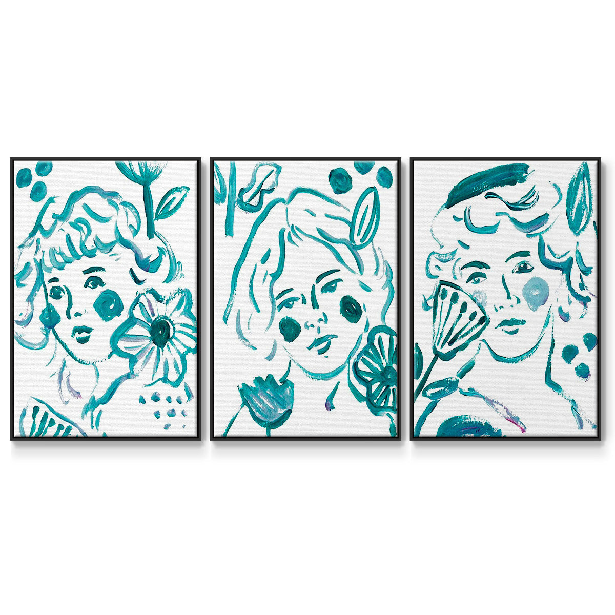 Budding Flower I - Floater Framed Canvas Set