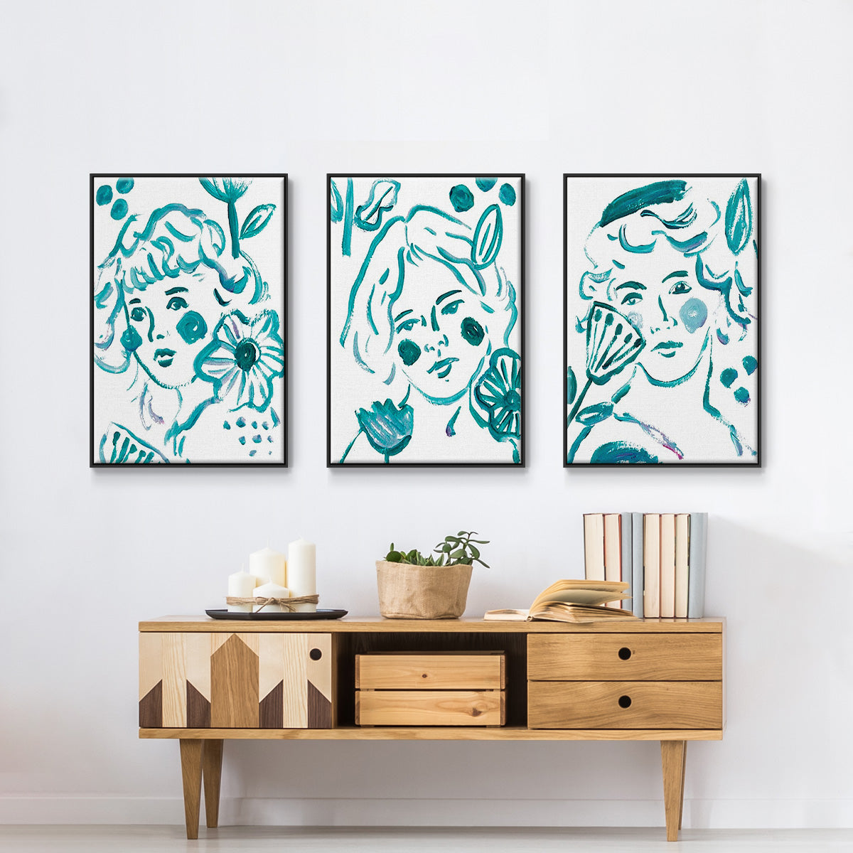 Budding Flower I - Floater Framed Canvas Set