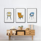 Take a Seat I - Floater Framed Canvas Set