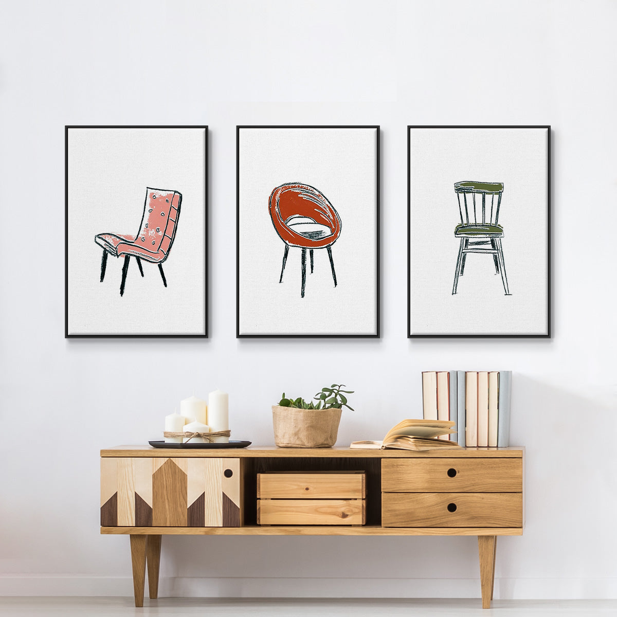 Take a Seat IV - Floater Framed Canvas Set