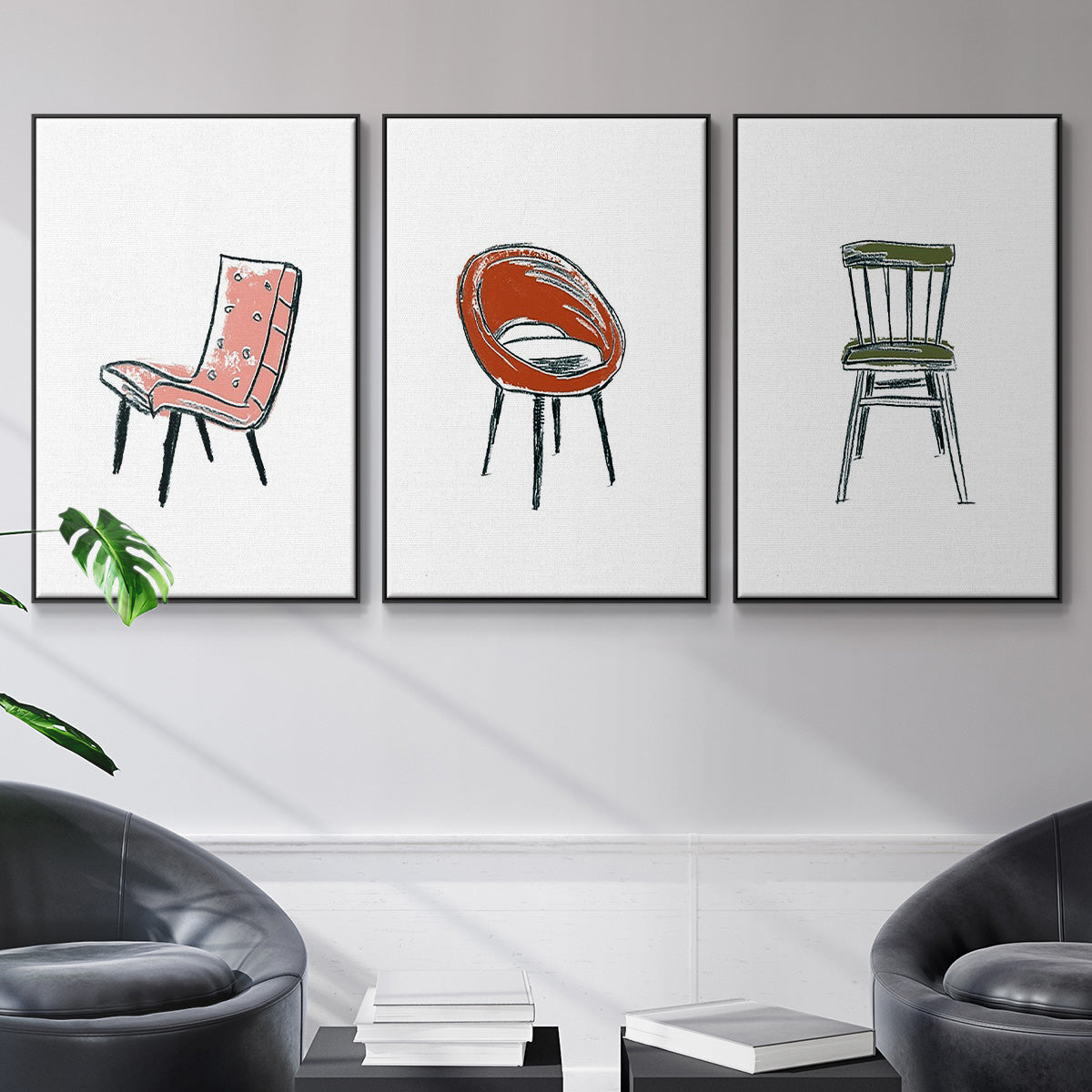 Take a Seat IV - Floater Framed Canvas Set