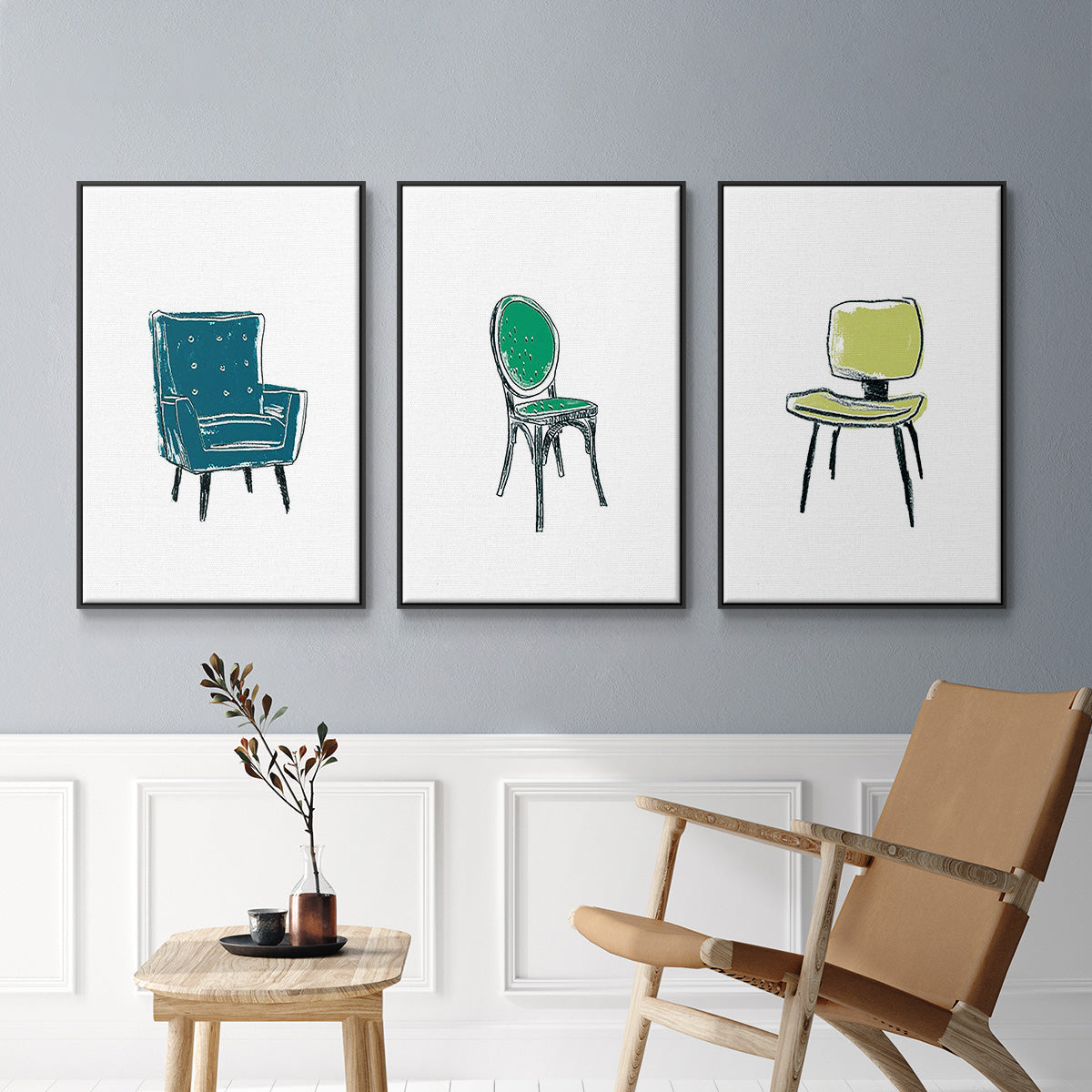 Take a Seat VI - Floater Framed Canvas Set