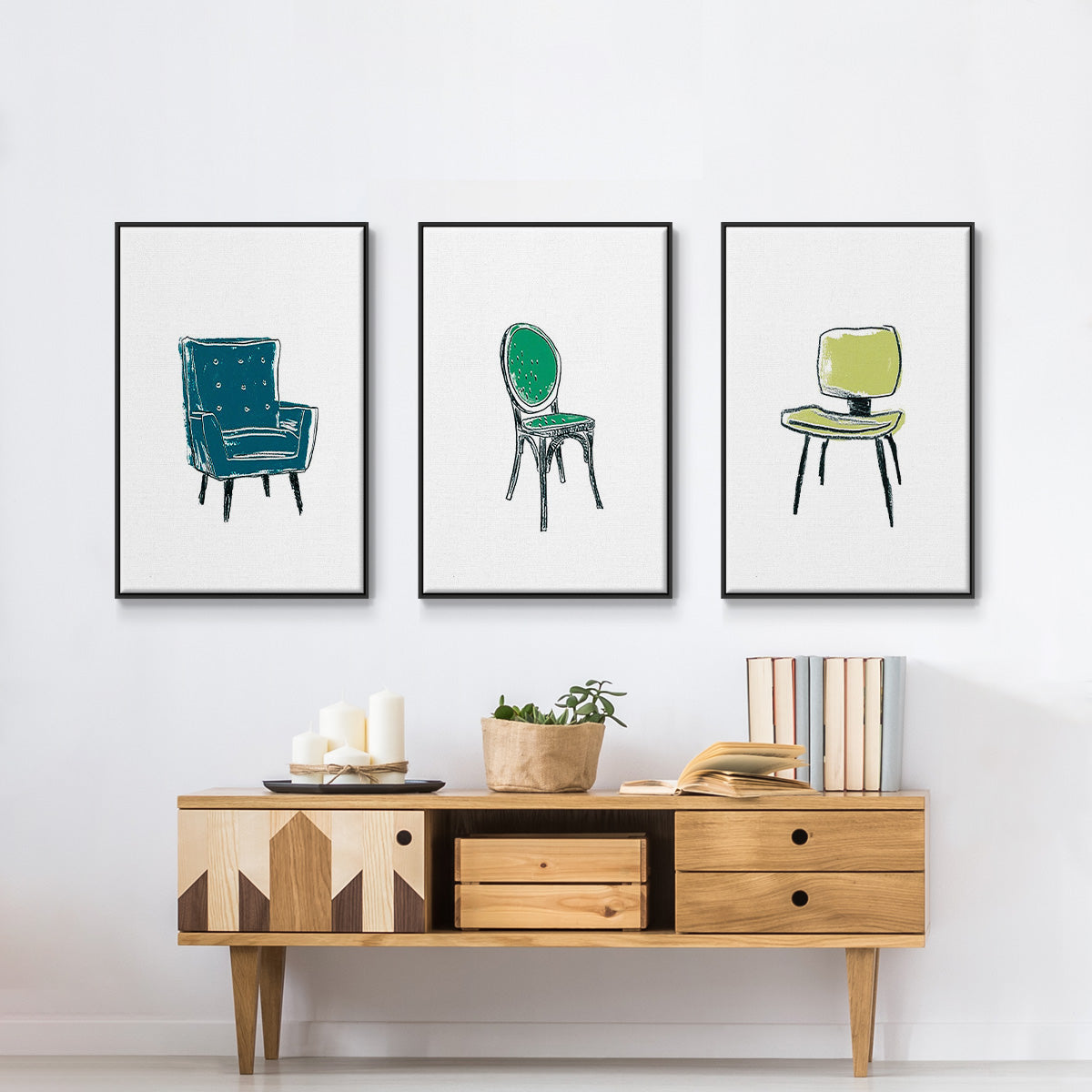 Take a Seat VI - Floater Framed Canvas Set