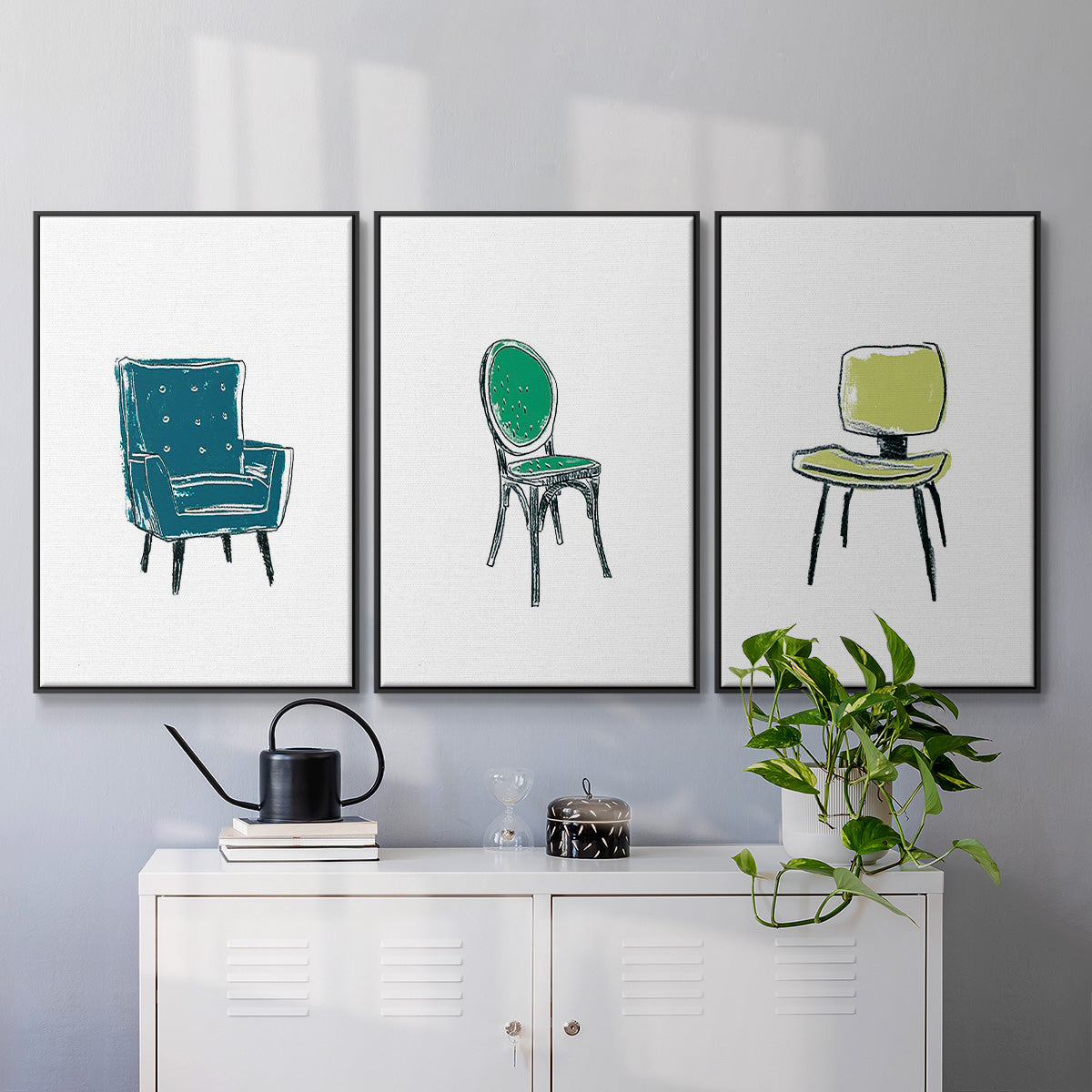 Take a Seat VI - Floater Framed Canvas Set
