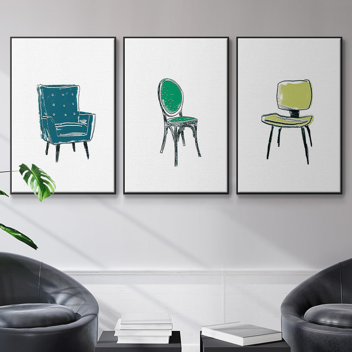 Take a Seat VI - Floater Framed Canvas Set
