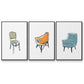 Take a Seat X - Floater Framed Canvas Set