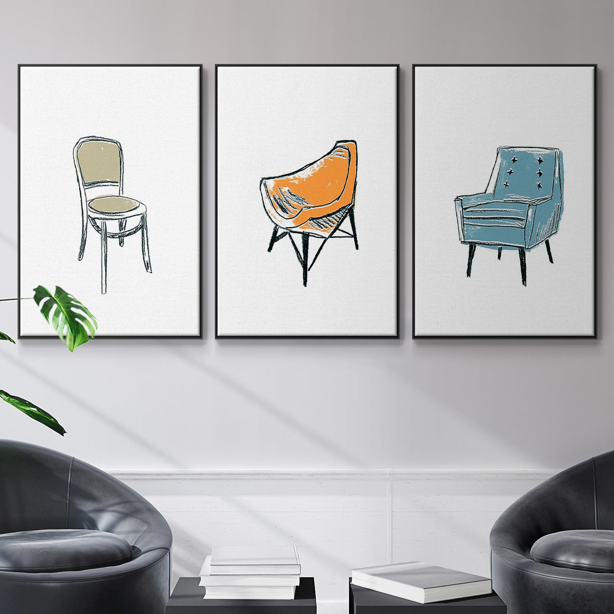Take a Seat X - Floater Framed Canvas Set