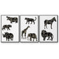 Ornamental Safari Animals I - Floater Framed Canvas Set