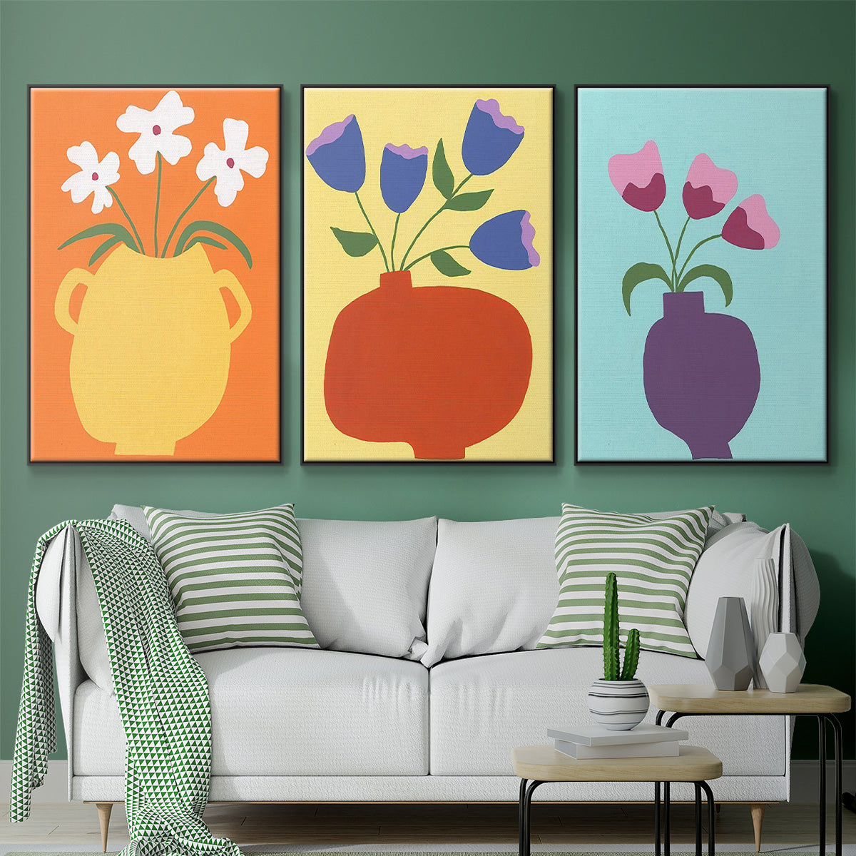 Modern Blooms I - Floater Framed Canvas Set