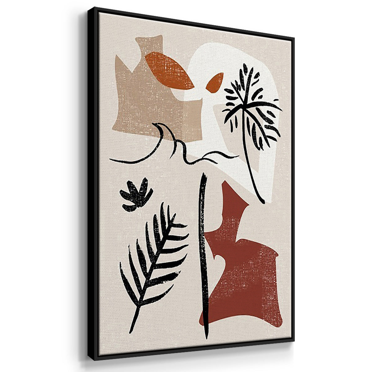 Soft Palms IV - Floater Framed Canvas Set