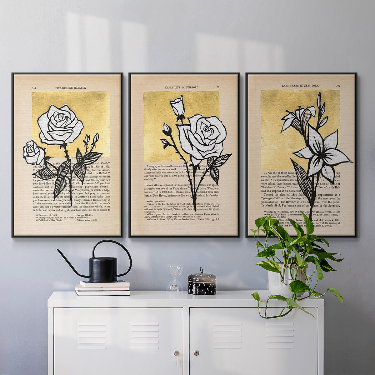 Floral Diary I - Floater Framed Canvas Set