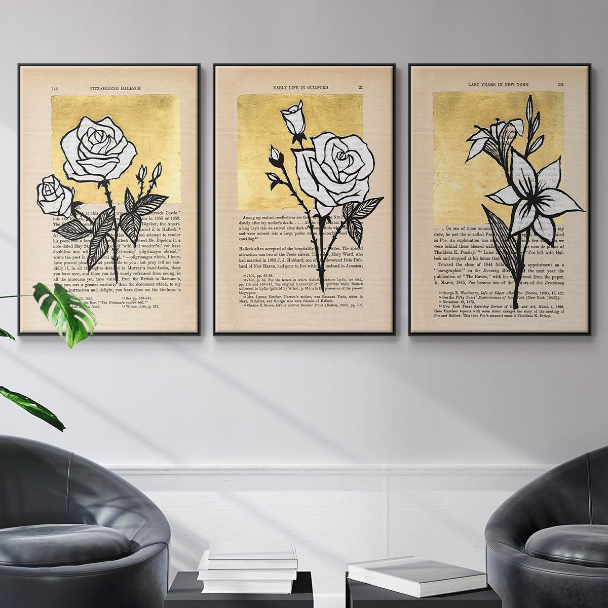 Floral Diary I - Floater Framed Canvas Set