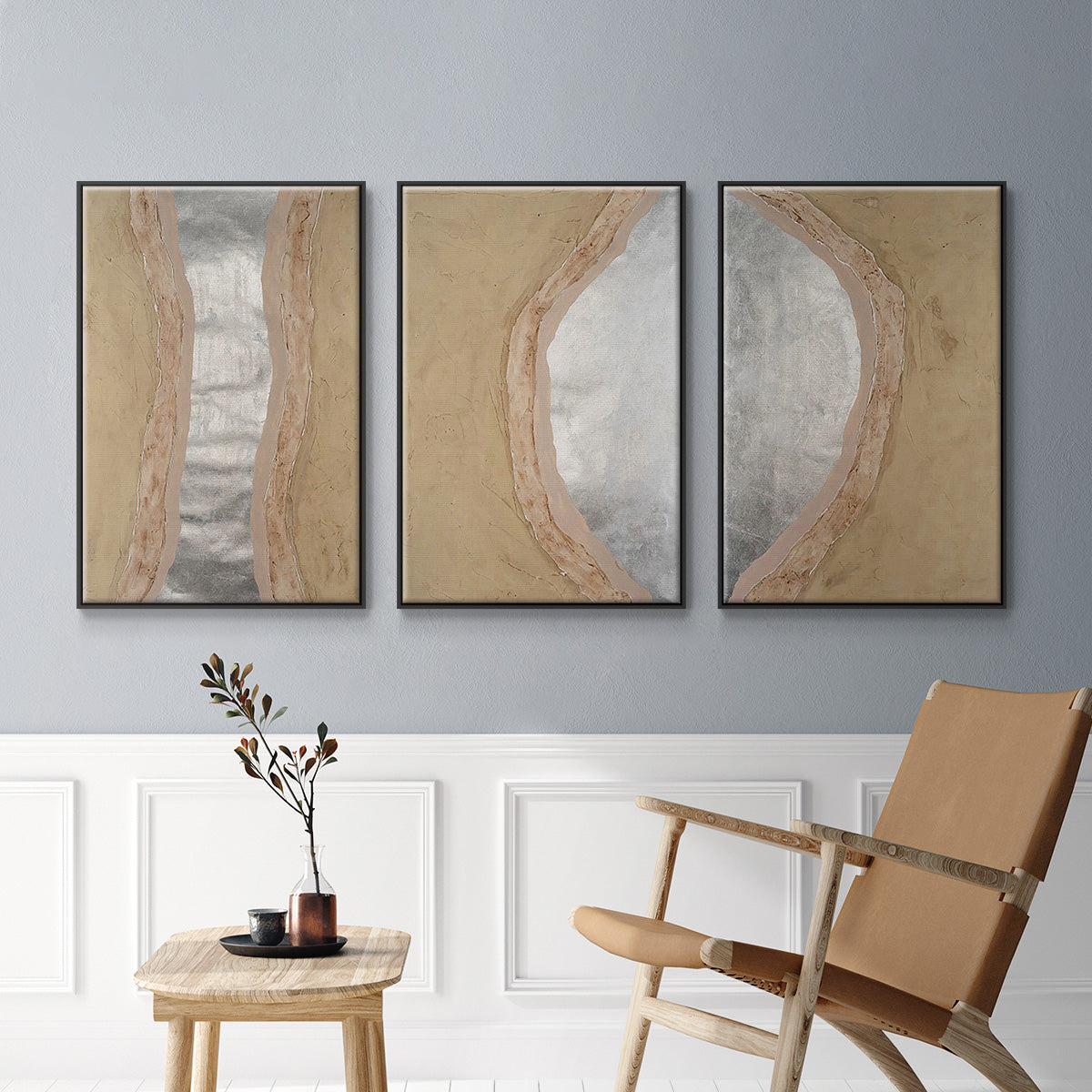 Silver Lake I - Floater Framed Canvas Set