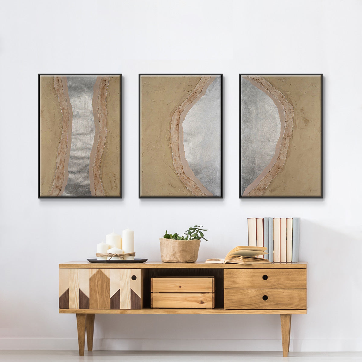 Silver Lake I - Floater Framed Canvas Set