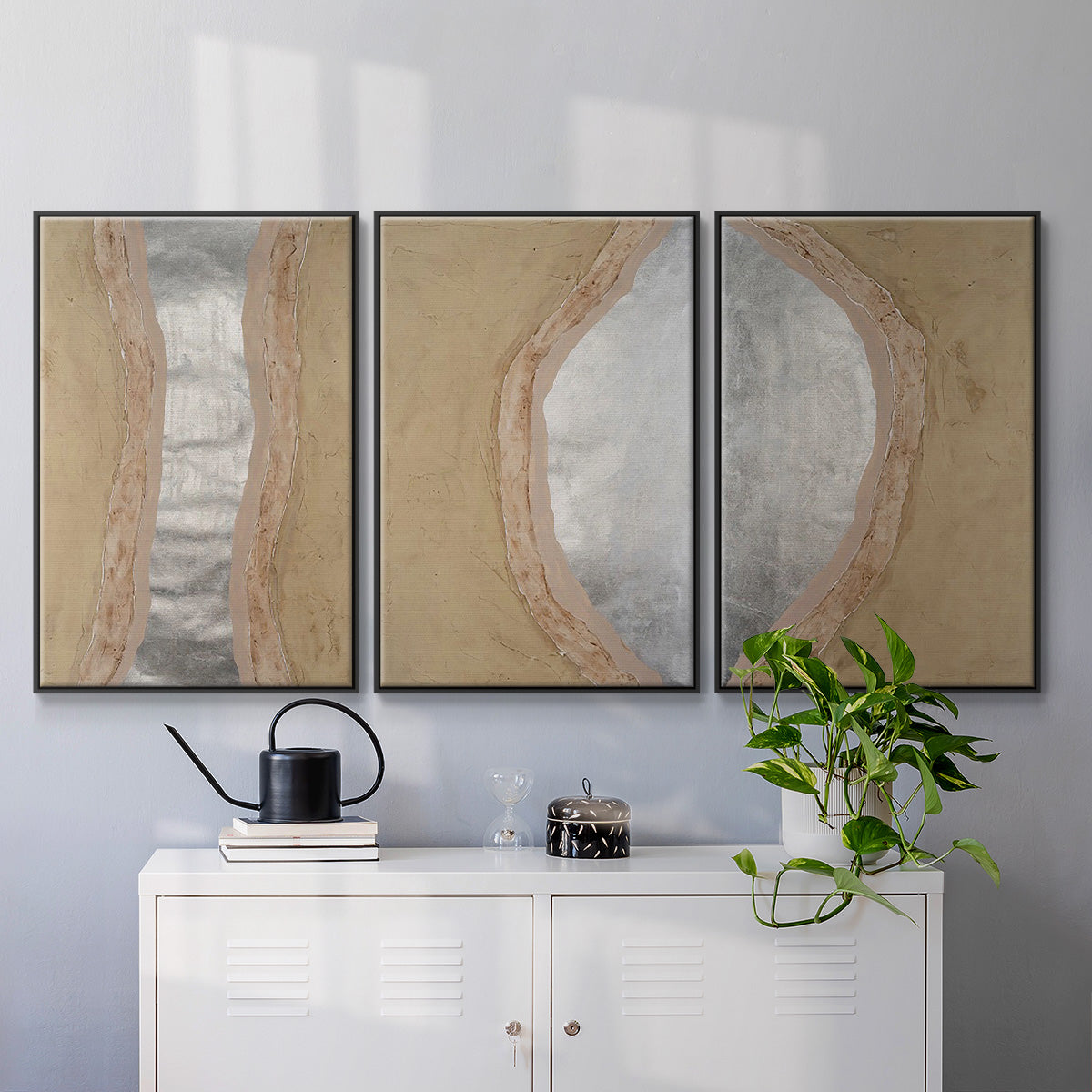Silver Lake I - Floater Framed Canvas Set