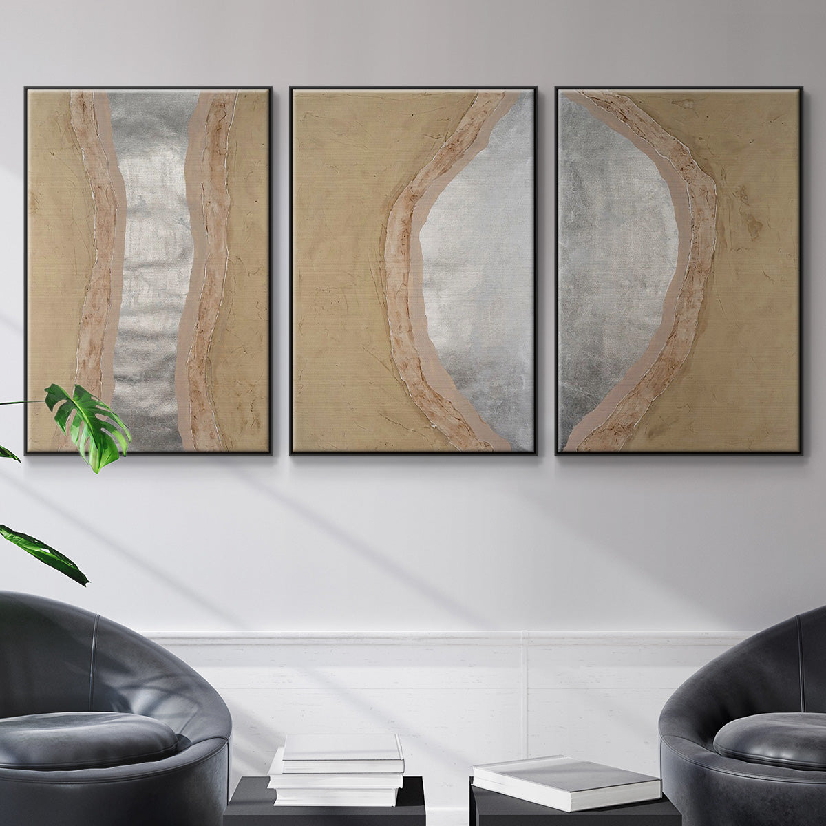 Silver Lake I - Floater Framed Canvas Set