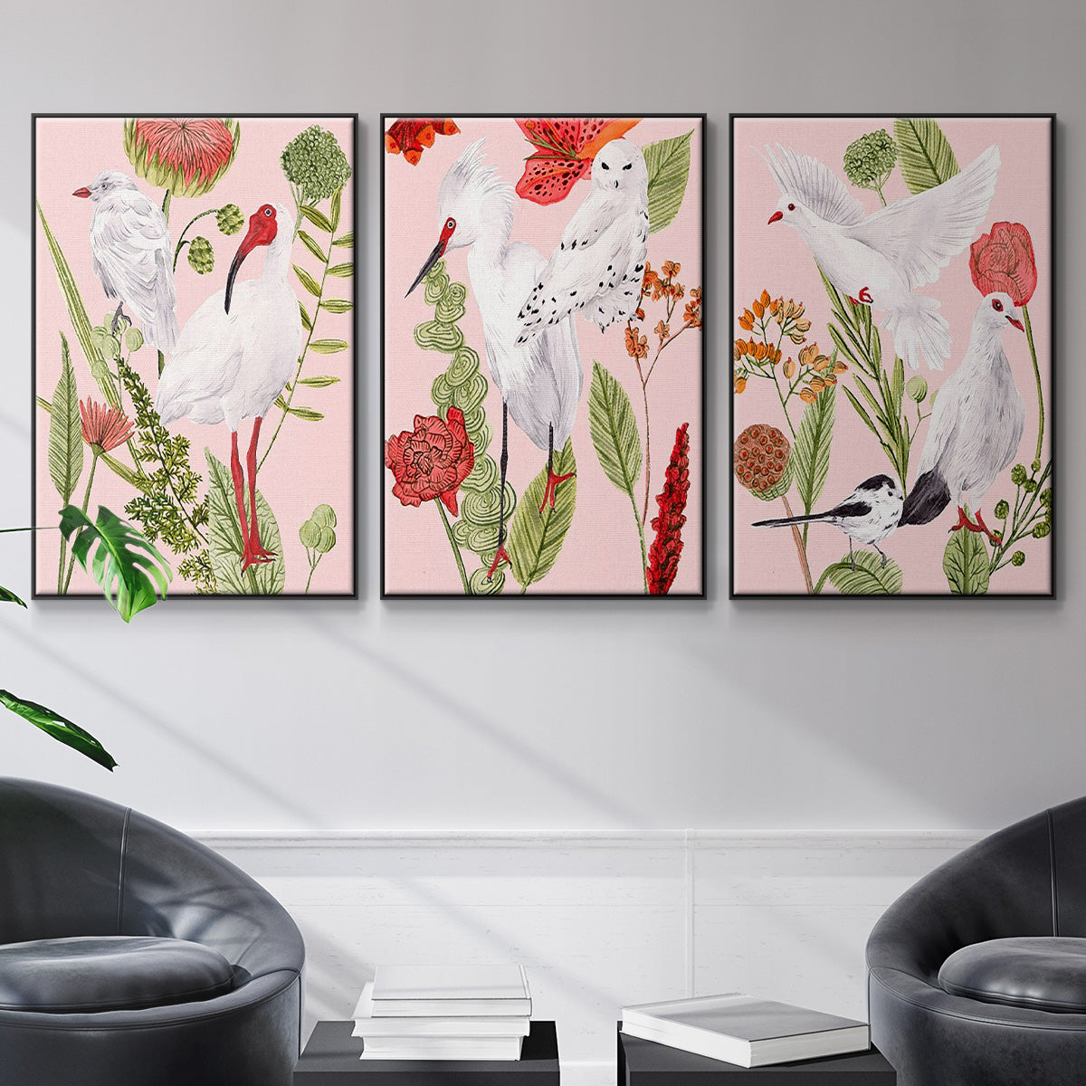 Birds in Motion I - Floater Framed Canvas Set