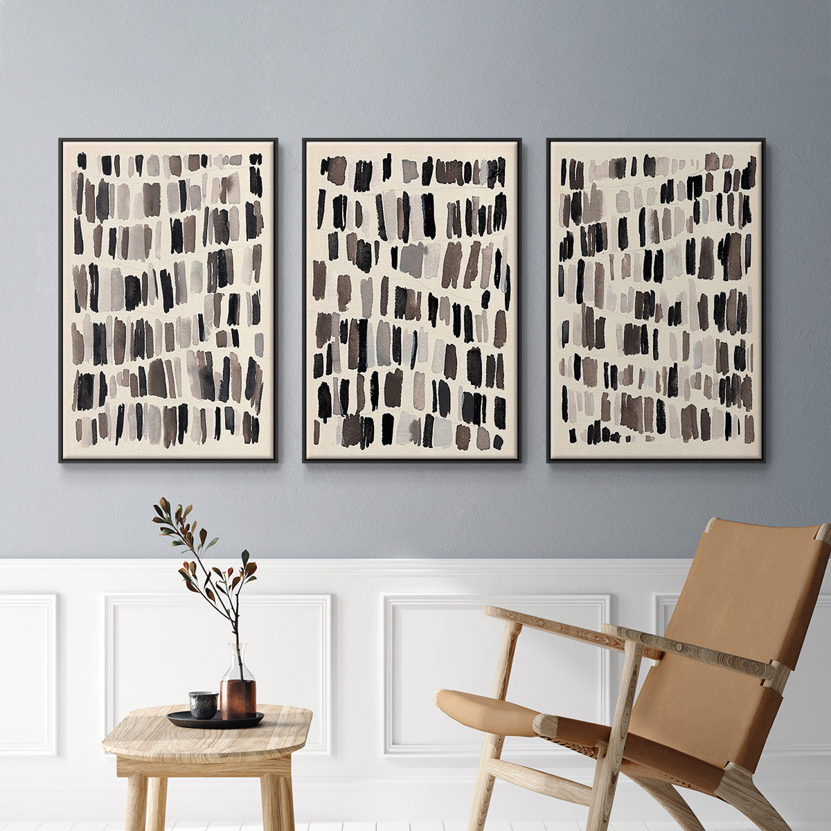 Chalk and Flint I - Floater Framed Canvas Set