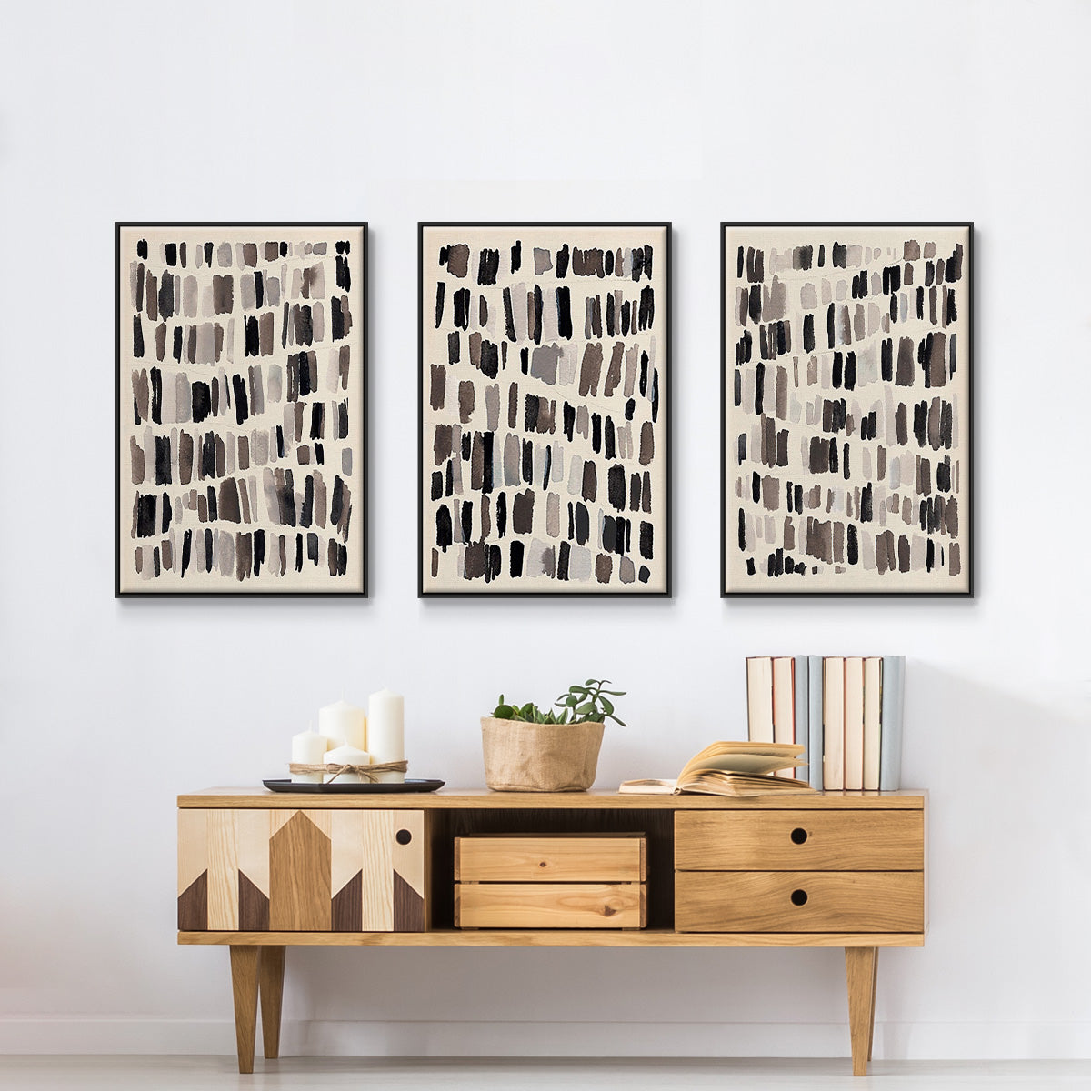 Chalk and Flint I - Floater Framed Canvas Set