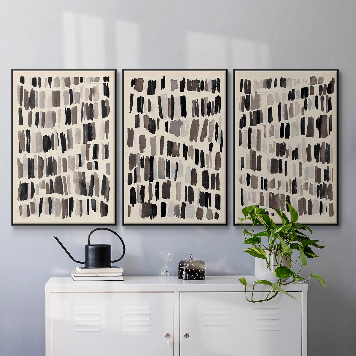 Chalk and Flint I - Floater Framed Canvas Set