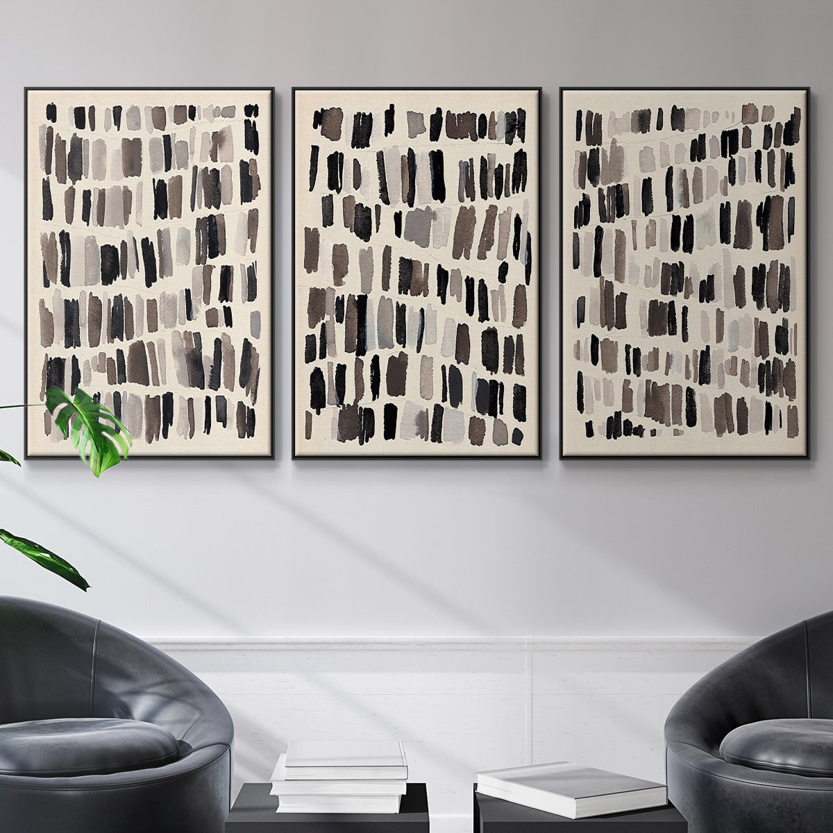 Chalk and Flint I - Floater Framed Canvas Set