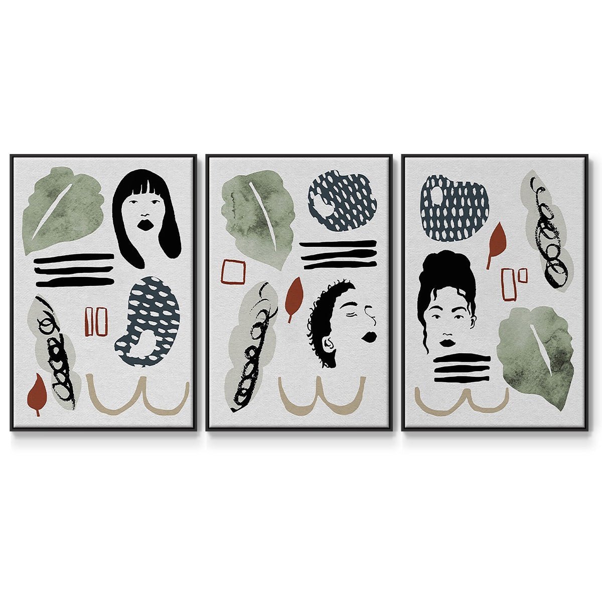 Collected Mindfulness I - Floater Framed Canvas Set