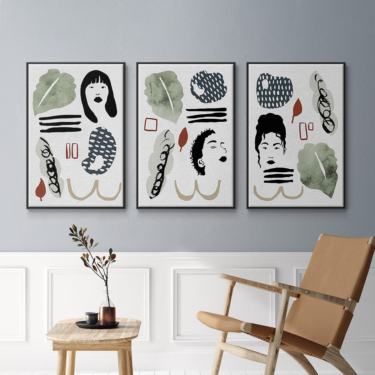 Collected Mindfulness I - Floater Framed Canvas Set