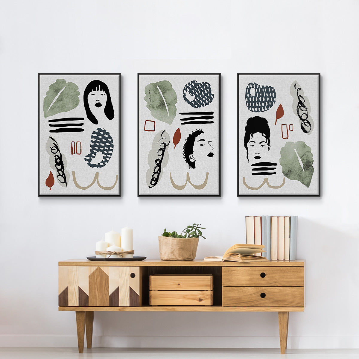 Collected Mindfulness I - Floater Framed Canvas Set