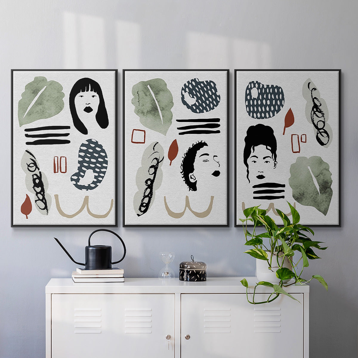 Collected Mindfulness I - Floater Framed Canvas Set