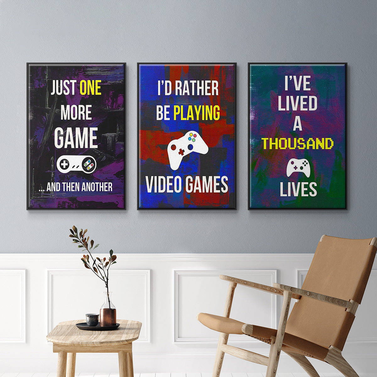Gamer at Play I - Floater Framed Canvas Set
