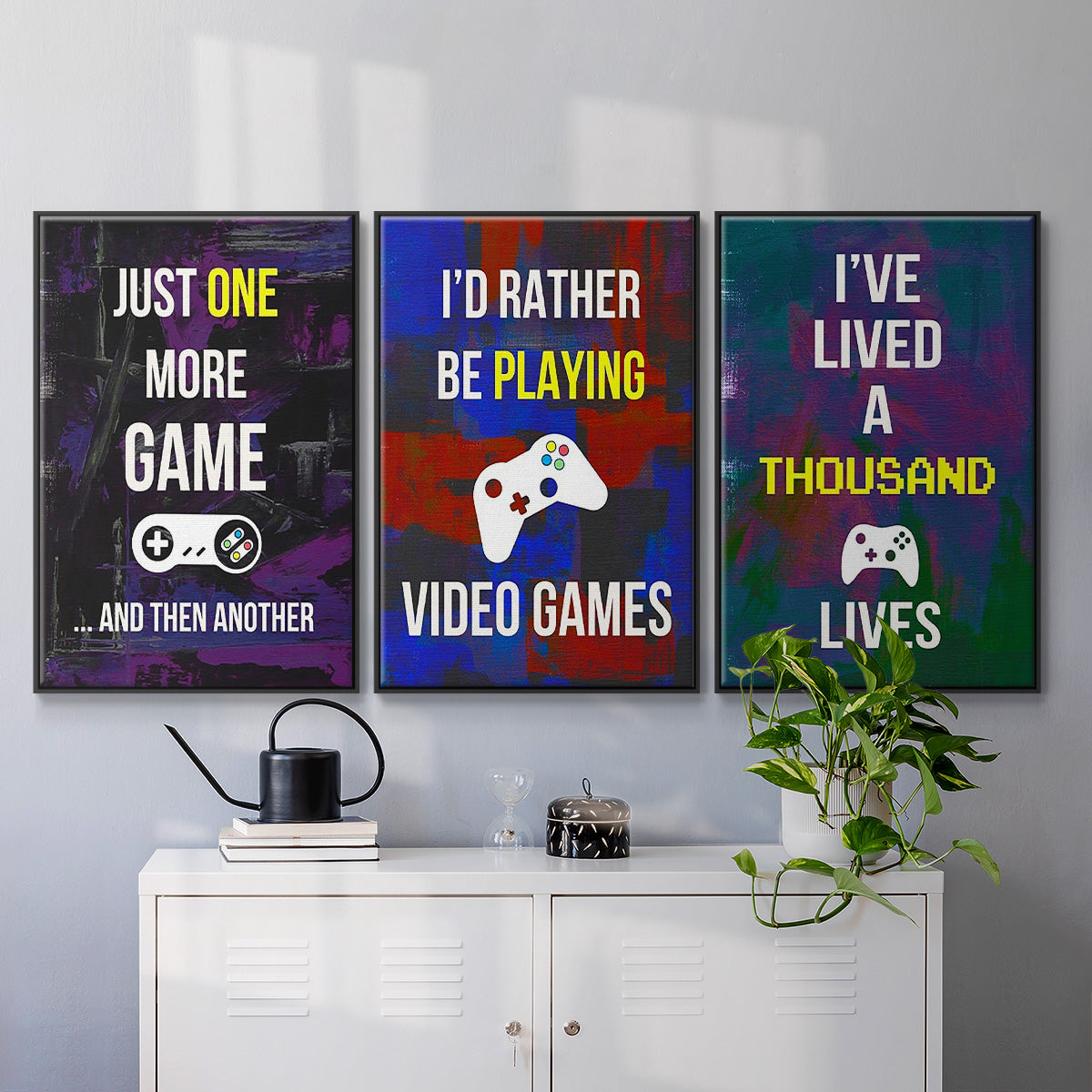 Gamer at Play I - Floater Framed Canvas Set
