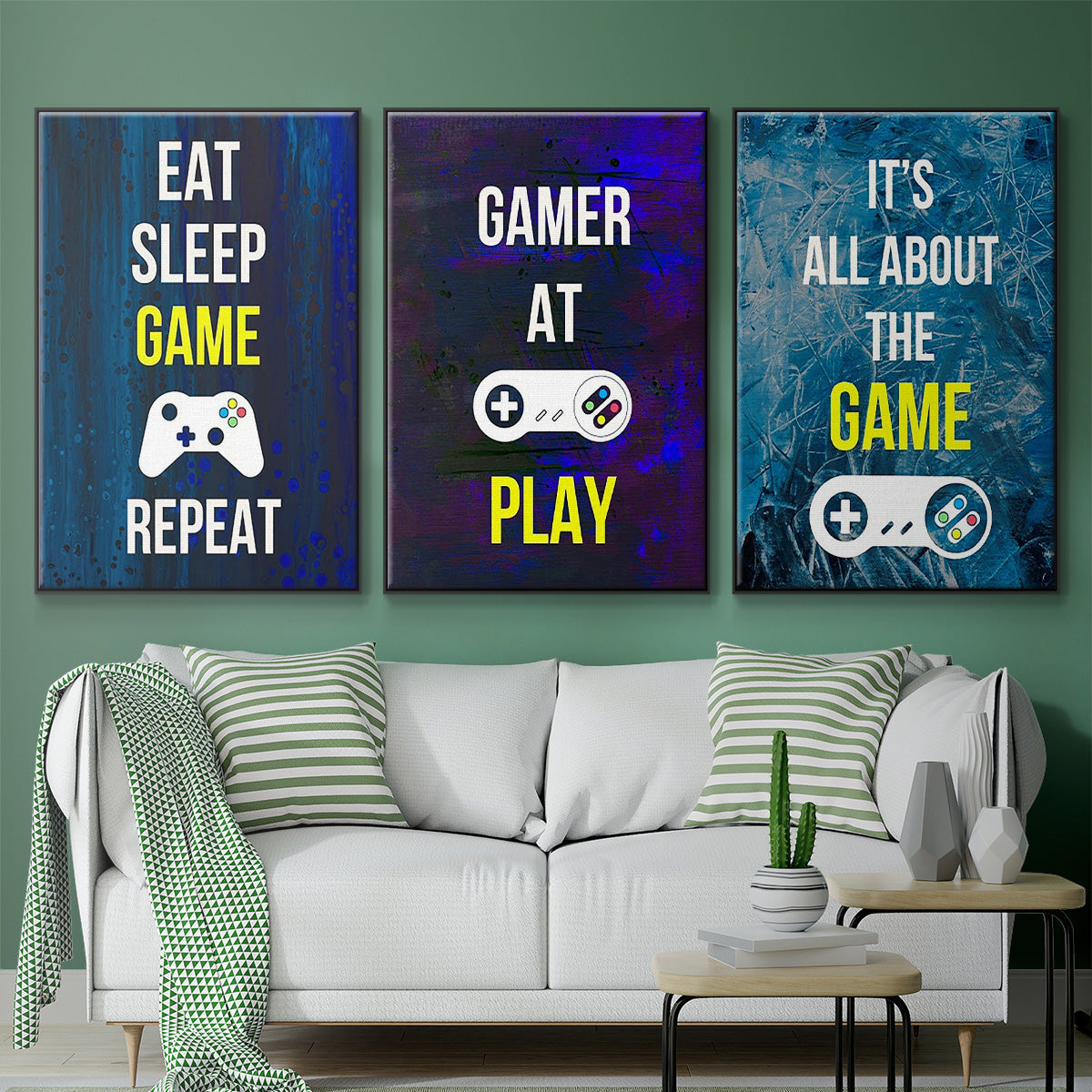 Gamer at Play IV - Floater Framed Canvas Set