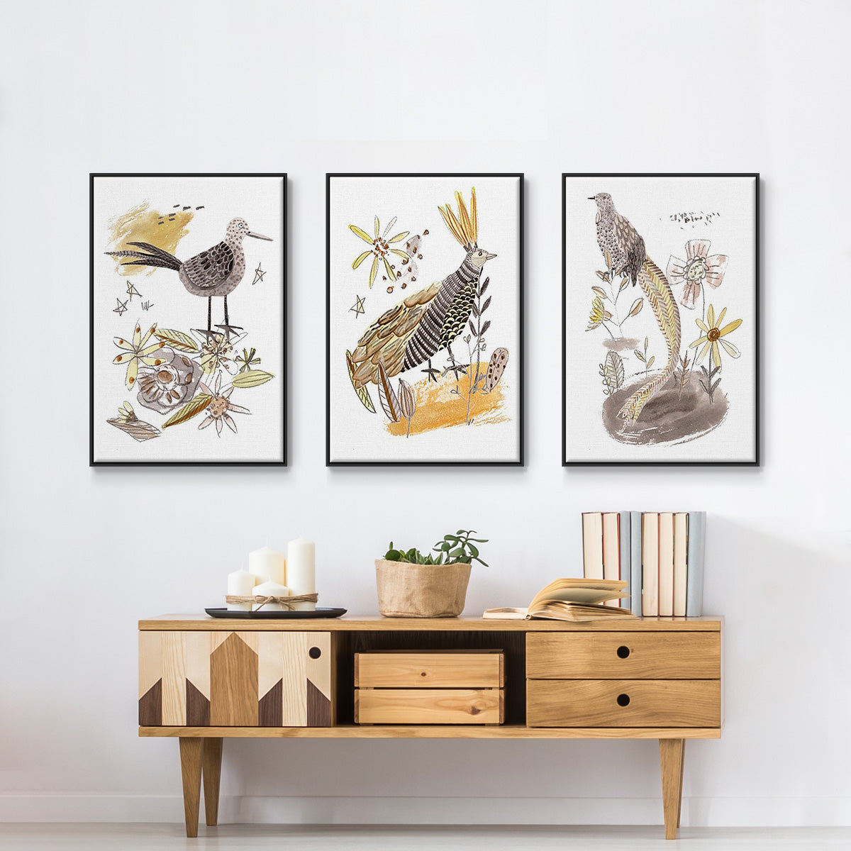 Glowing Garden at Dusk I - Floater Framed Canvas Set