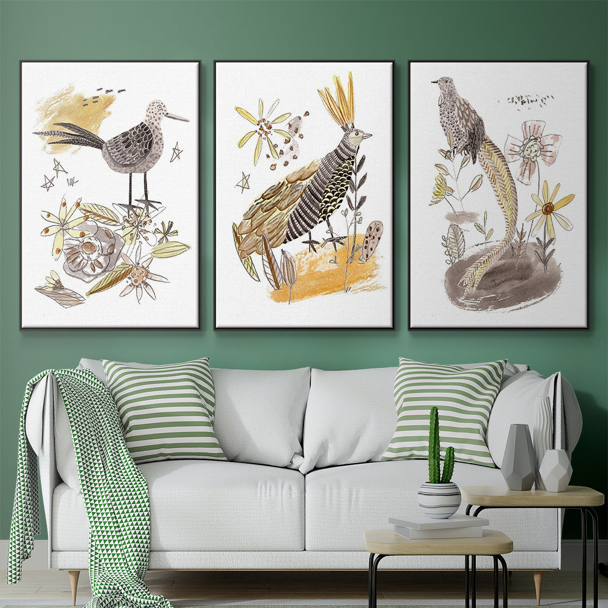Glowing Garden at Dusk I - Floater Framed Canvas Set