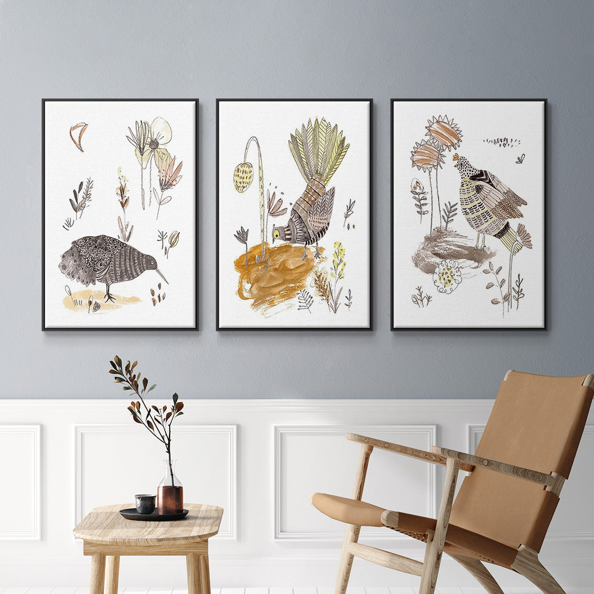 Glowing Garden at Dusk IV - Floater Framed Canvas Set