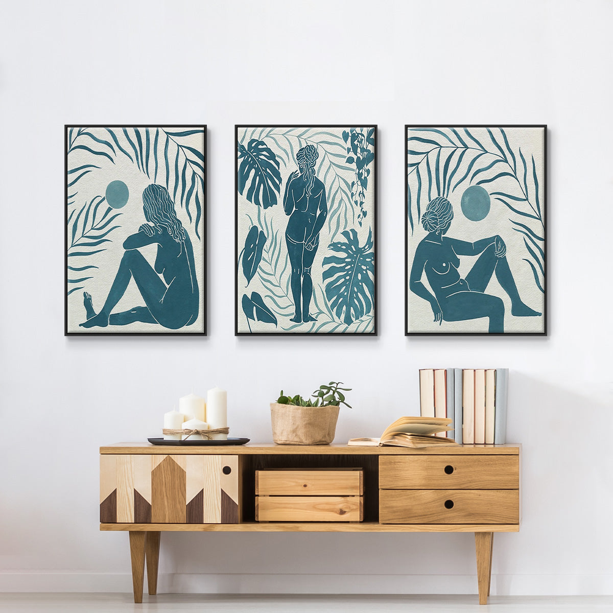 Moon Gazer I - Floater Framed Canvas Set