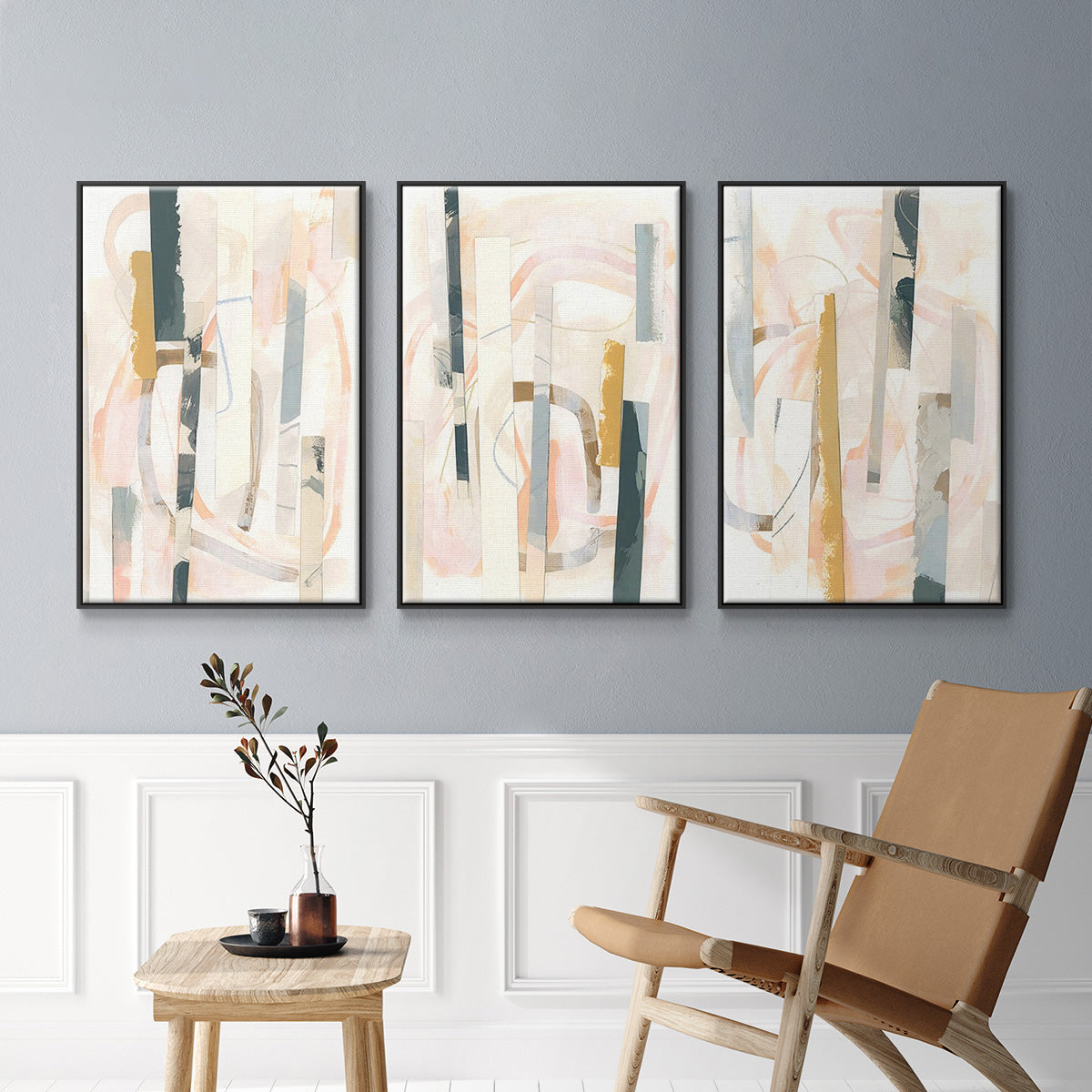Melon Litmus I - Floater Framed Canvas Set