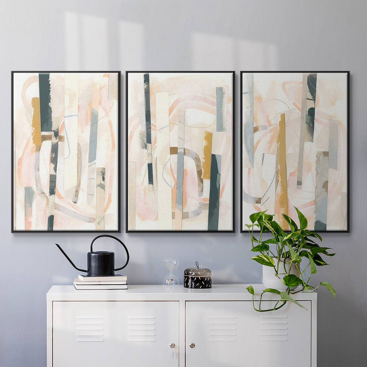 Melon Litmus I - Floater Framed Canvas Set